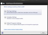 Zrzut ekranu: Default Programs Editor